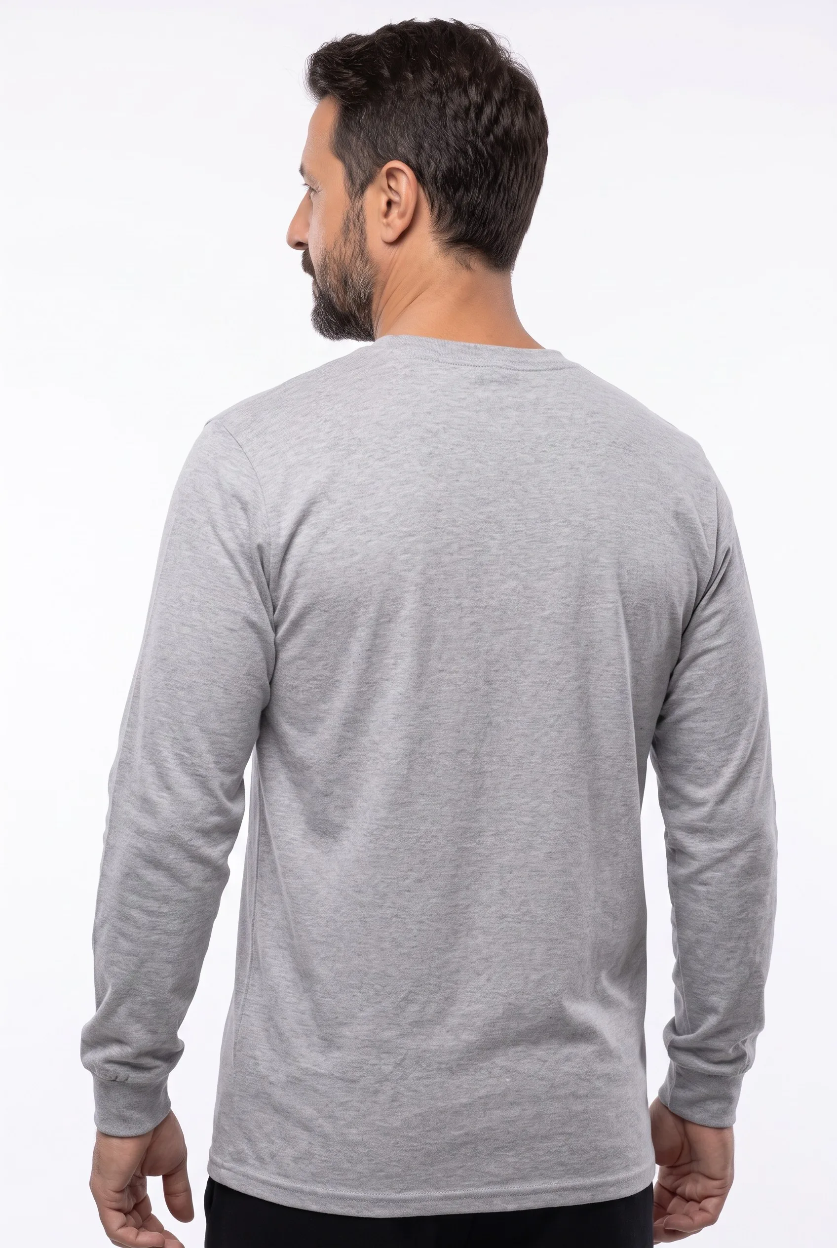 Melanj Gri Sıfır Yaka Sweatshirt - Görsel 2