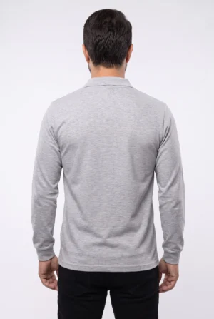 Alternative view of Melanj Gri Polo Yaka Sweatshirt